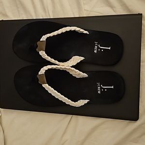Women's size 8 J Crew braided flip flops.